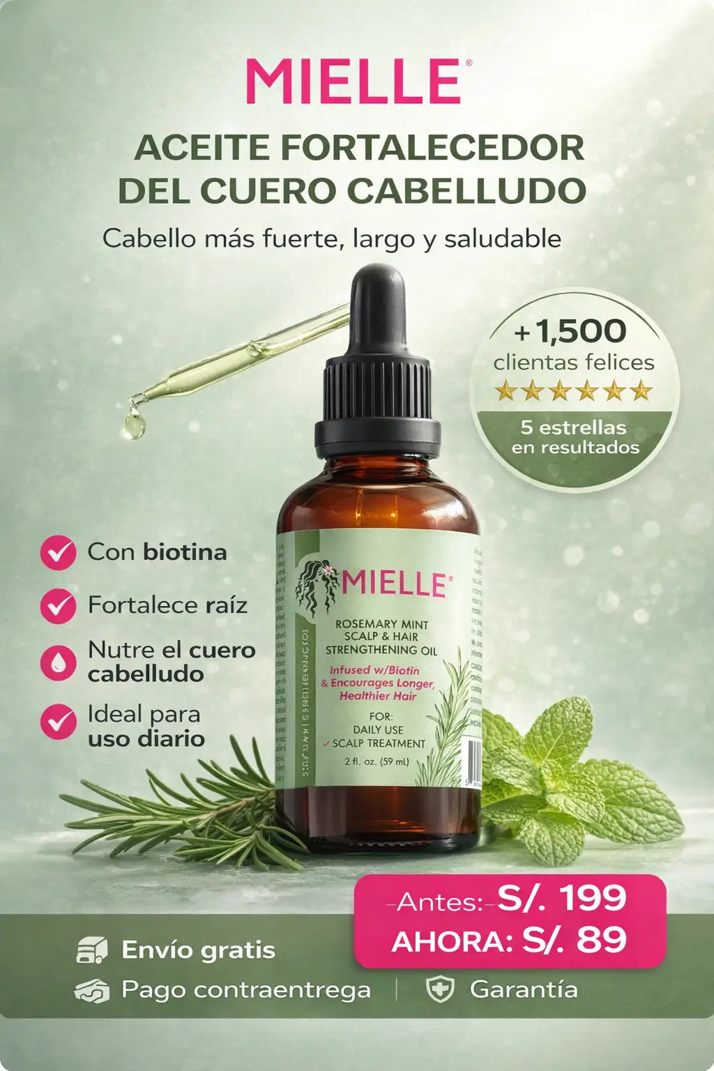 MIELLE - Aceite Fortalecedor del Cuero Cabelludo