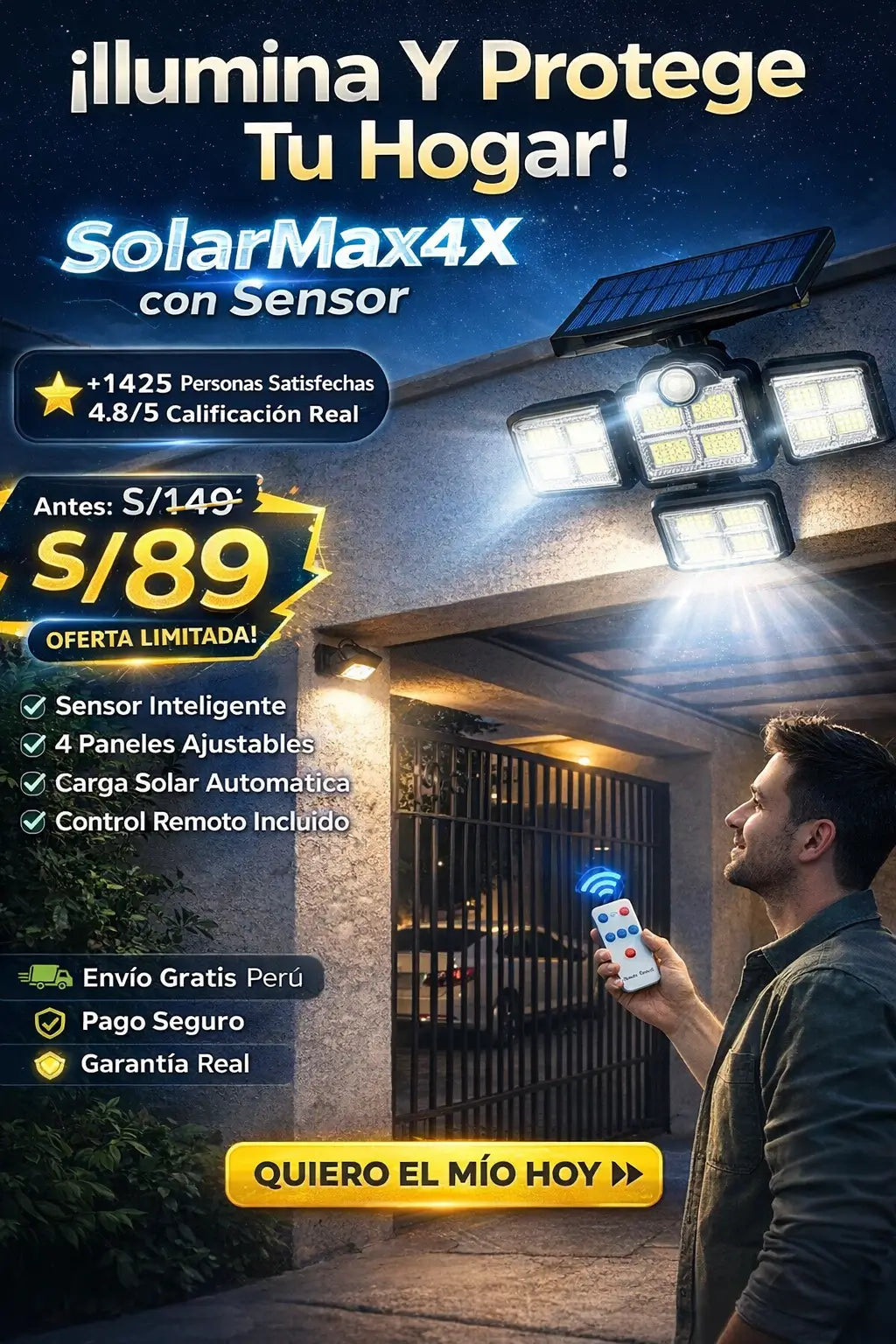 Reflector Solar con Sensor